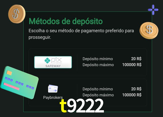 O cassino t9222 oferece uma grande variedade de métodos de pagamento
